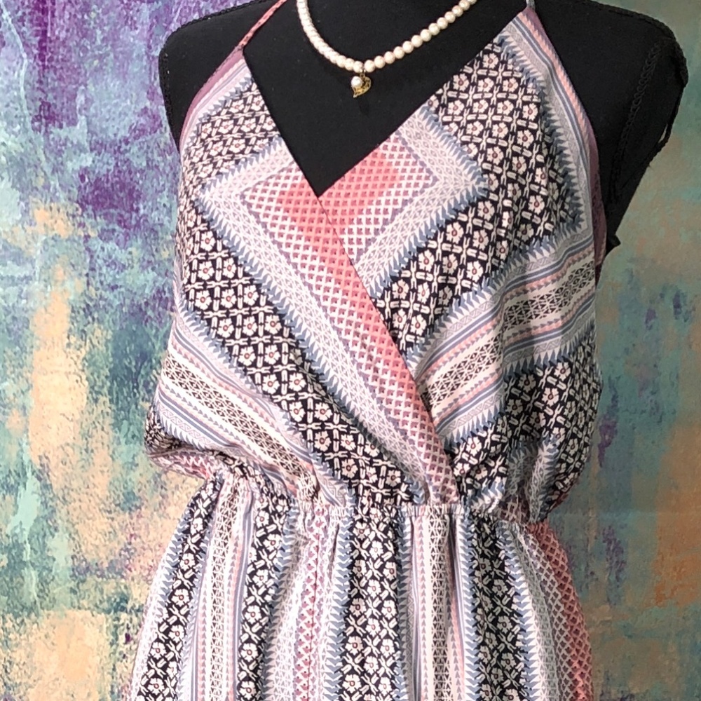 NWT 📌  Fire Los Angeles Wide Leg Neck holder Jumpsuit with Pockets - Picture 3 of 12